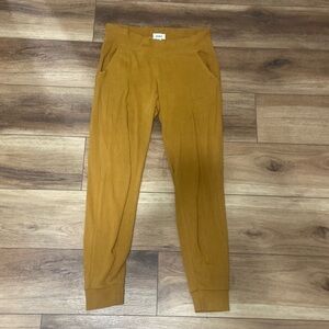 Pact mustard yellow relaxed fit pocket joggers size XS